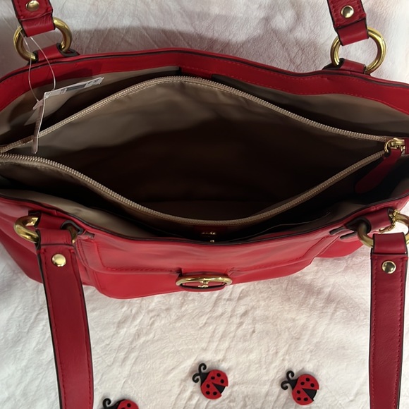 NEW RED Coach Campbell Belle Leather Carryall - NWT - Picture 5 of 12